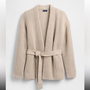 Cotton-Blend Wrap Cardigan Sweater